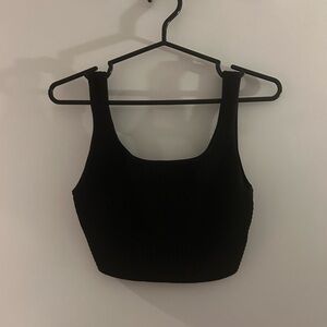 Babaton Midnight Black Textured Crop Top